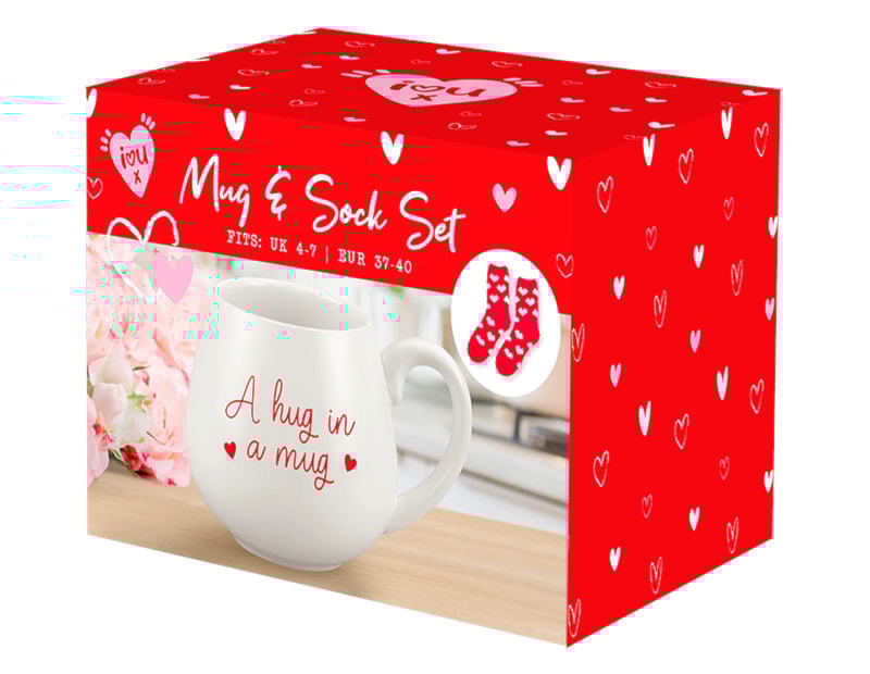 Wholesale Valentines Mug & Socks Set Wholesale Valentines Mug & Socks Set