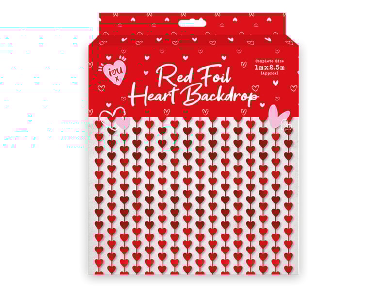 Wholesale Valentines Heart Foil Backdrop 1M x 2.5m Wholesale Valentines Heart Foil Backdrop 1M x 2.5m