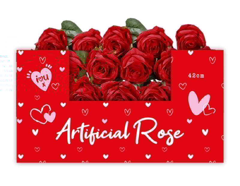 Wholesale Valentines Artificial Rose 42cm in CDU Wholesale Valentines Artificial Rose 42cm in CDU