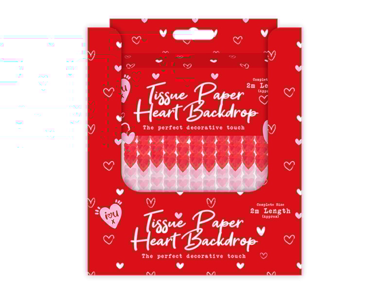 Wholesale Valentine's Heart Ombre Tissue Paper Backdrop CDU Wholesale Valentine's Heart Ombre Tissue Paper Backdrop CDU