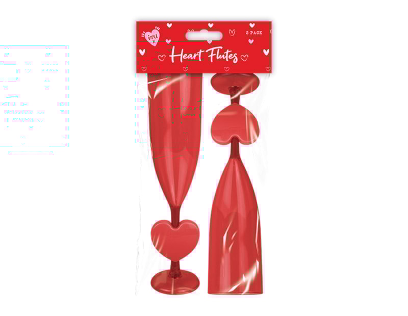 Wholesale Valentines plastic Heart Flutes 2pk Wholesale Valentines plastic Heart Flutes 2pk
