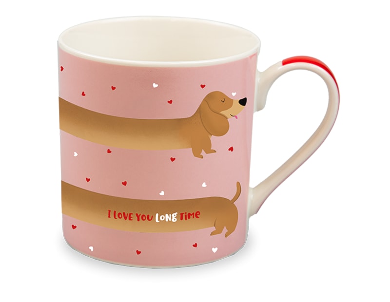Wholesale Valentine's Sausage Dog Print Mug Wholesale Valentine's Sausage Dog Print Mug