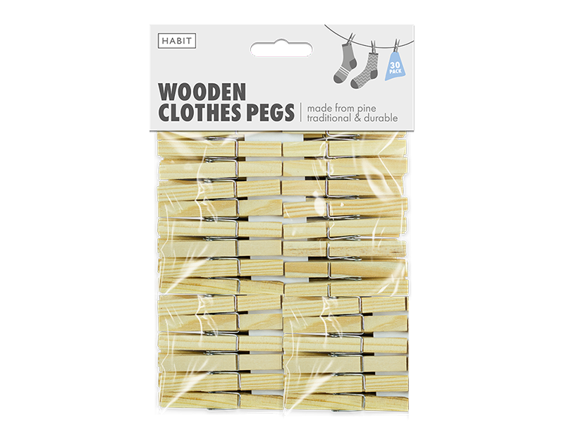Wooden Clothes Pegs 30pk Wooden Clothes Pegs 30pk
