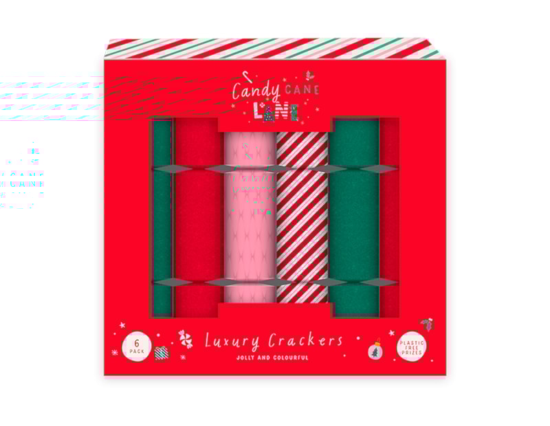 Wholesale Candy Cane Glittered Luxury Crackers 14" 6pk Wholesale Candy Cane Glittered Luxury Crackers 14" 6pk
