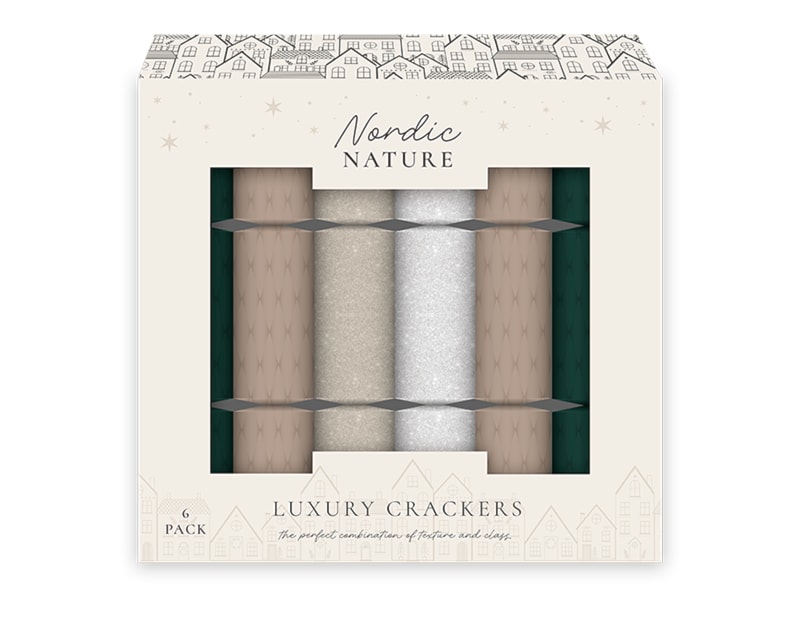 Wholesale Nordic Glittered Luxury Crackers 14" 6pk Wholesale Nordic Glittered Luxury Crackers 14" 6pk