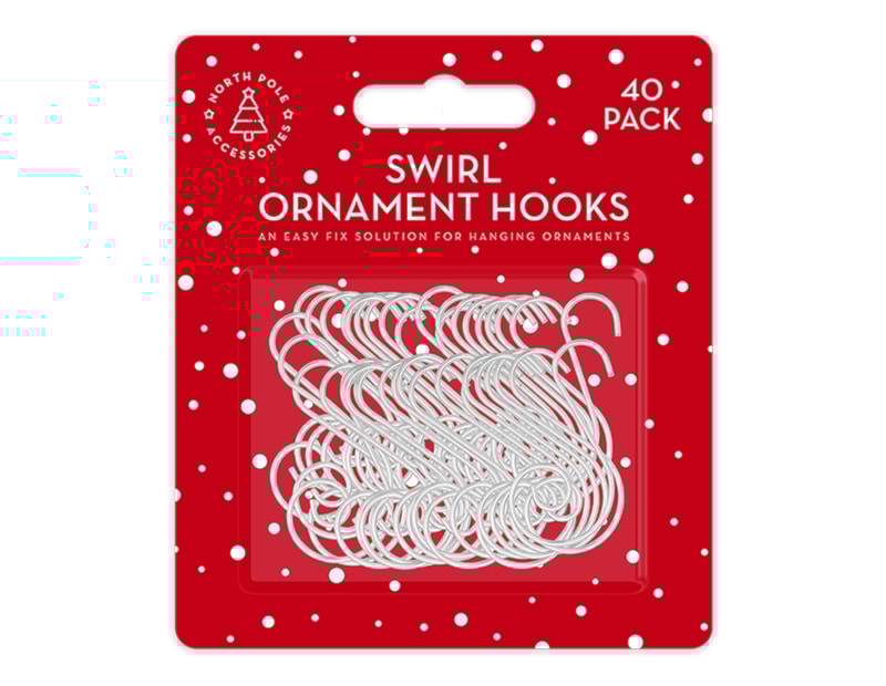 Wholesale Swirl Ornament Hooks 40pk