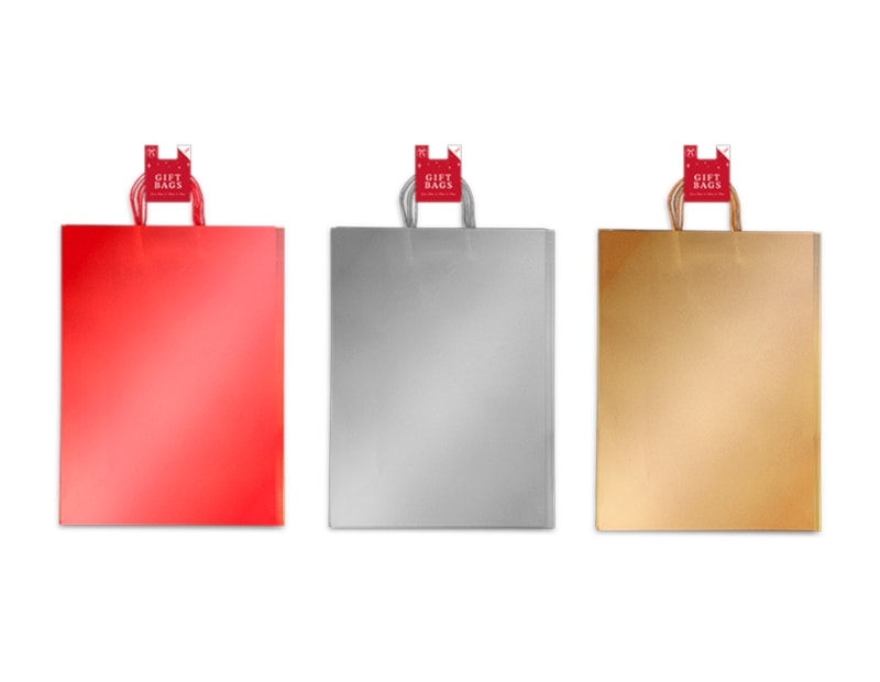 Wholesale Matte Metallic Gift Bag 2pk Wholesale Matte Metallic Gift Bag 2pk