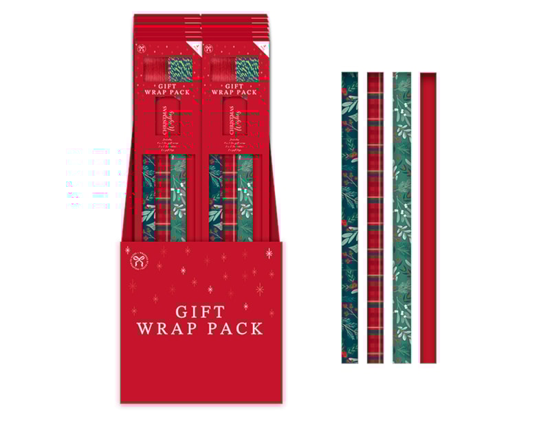 Wholesale Cosy Cottage Gift Wrap Set 4pk CDU Wholesale Cosy Cottage Gift Wrap Set 4pk CDU