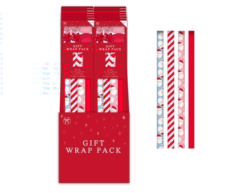 Wholesale Candy Cane Lane Gift Wrap Set 4pk CDU Wholesale Candy Cane Lane Gift Wrap Set 4pk CDU