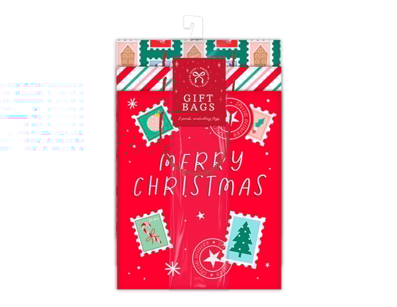Wholesale Small Cute Christmas Gift Bags With Tags 3pk 23cm X 19cm Wholesale Small Cute Christmas Gift Bags With Tags 3pk 23cm X 19cm