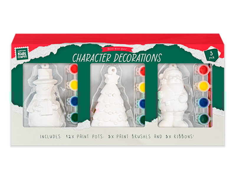 Wholesale Paint Your Own Plaster Character Decorations 3pk