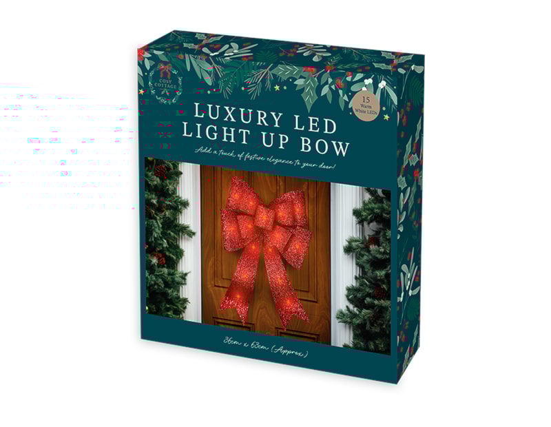 Wholesale Red Luxury LED Light Up Christmas Bow Wholesale Red Luxury LED Light Up Christmas Bow