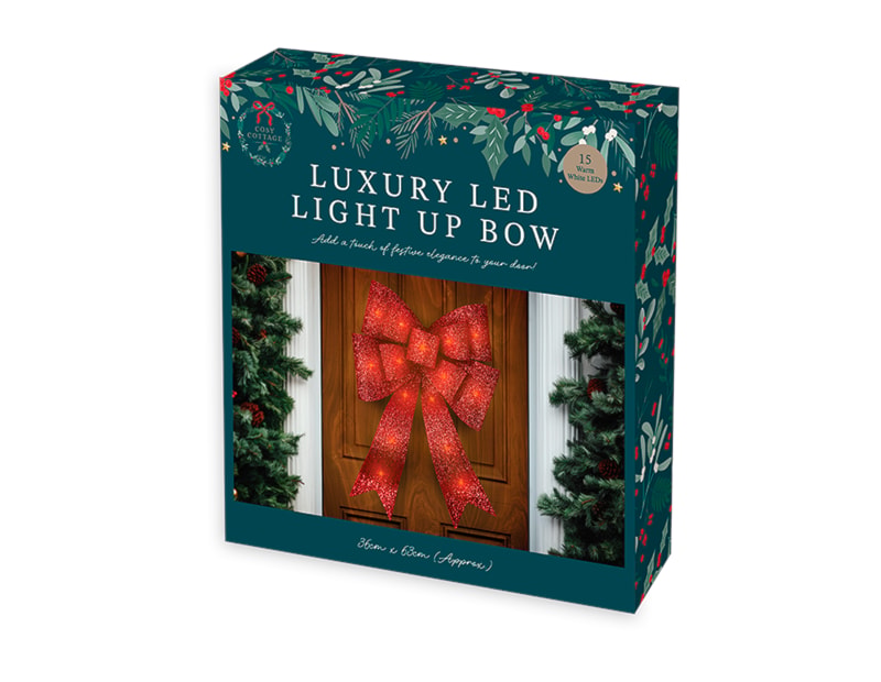 Wholesale Red Luxury LED Light Up Christmas Bow Wholesale Red Luxury LED Light Up Christmas Bow