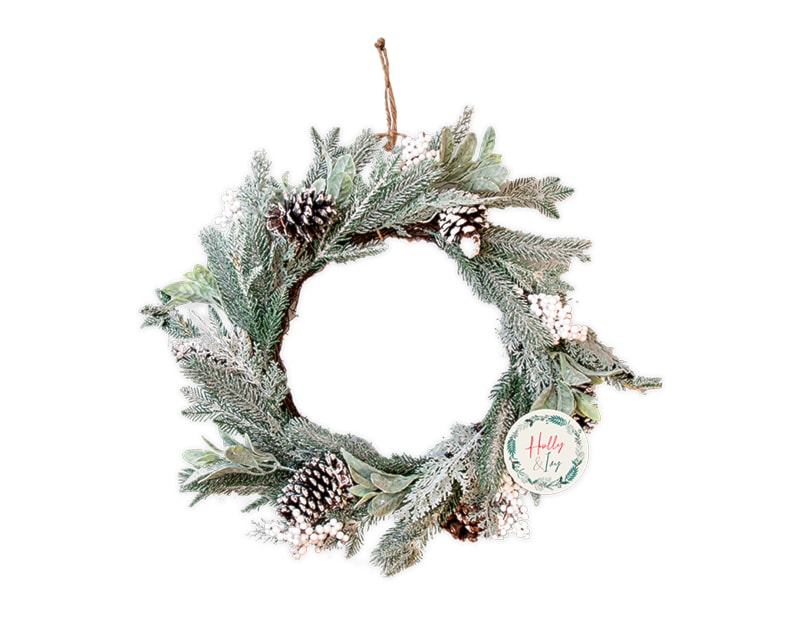 Wholesale Frosted Wreath 55cm Wholesale Frosted Wreath 55cm