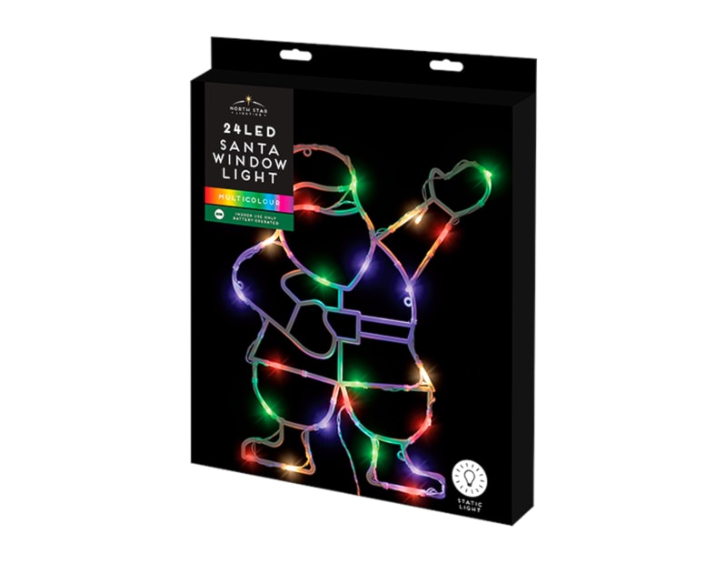 Wholesale Santa LED Window Light 24 Multicoloured Bulb