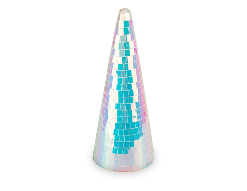 Wholesale Iridescent Disco Tree Cone Ornament 26cm