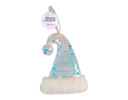Wholesale Hanging Iridescent Disco Santa Hat 15cm Wholesale Hanging Iridescent Disco Santa Hat 15cm