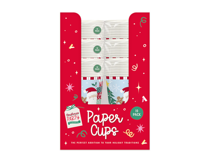Wholesale Christmas Kids Printed Paper Cups 270ml 10pk CDU Wholesale Christmas Kids Printed Paper Cups 270ml 10pk CDU
