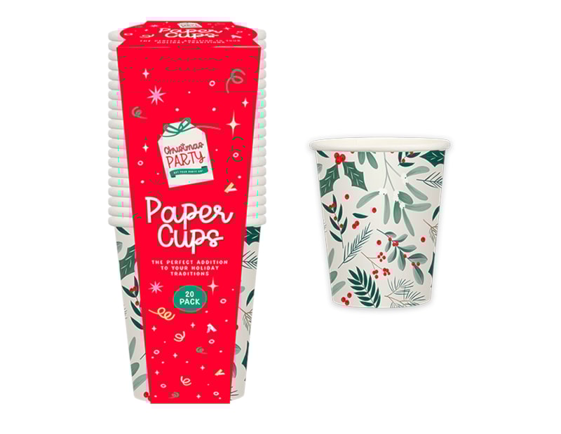 Wholesale Christmas Printed Paper Cups 20pk Wholesale Christmas Printed Paper Cups 20pk