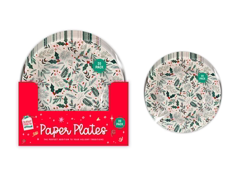 Wholesale Christmas Printed Paper Plates 20pk CDU Wholesale Christmas Printed Paper Plates 20pk CDU