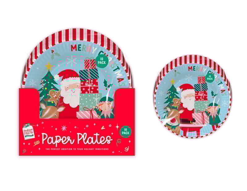 Wholesale Christmas Kids Printed Paper Plates 10pk CDU Wholesale Christmas Kids Printed Paper Plates 10pk CDU