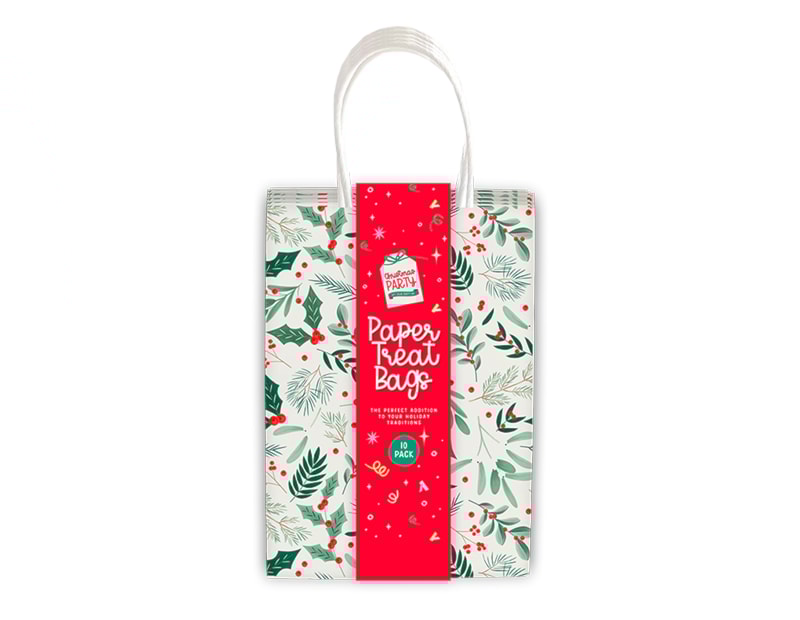 Wholesale Christmas Printed Paper Treat Bags 10pk Wholesale Christmas Printed Paper Treat Bags 10pk