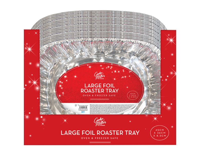 Wholesale Foil Large Roaster Tray 45cm x 36cm x 8.5cm CDU Wholesale Foil Large Roaster Tray 45cm x 36cm x 8.5cm CDU