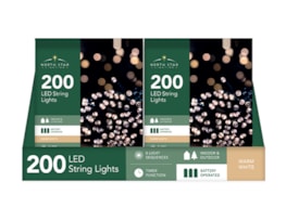 Wholesale 200 Battery Operated Warm White String Lights 20.9m CDU