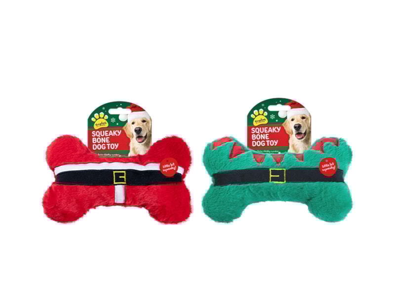 Wholesale Christmas Squeaky Plush Bone Dog Toy Wholesale Christmas Squeaky Plush Bone Dog Toy