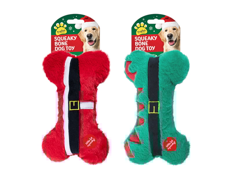 Wholesale Christmas Squeaky Plush Bone Dog Toy Wholesale Christmas Squeaky Plush Bone Dog Toy