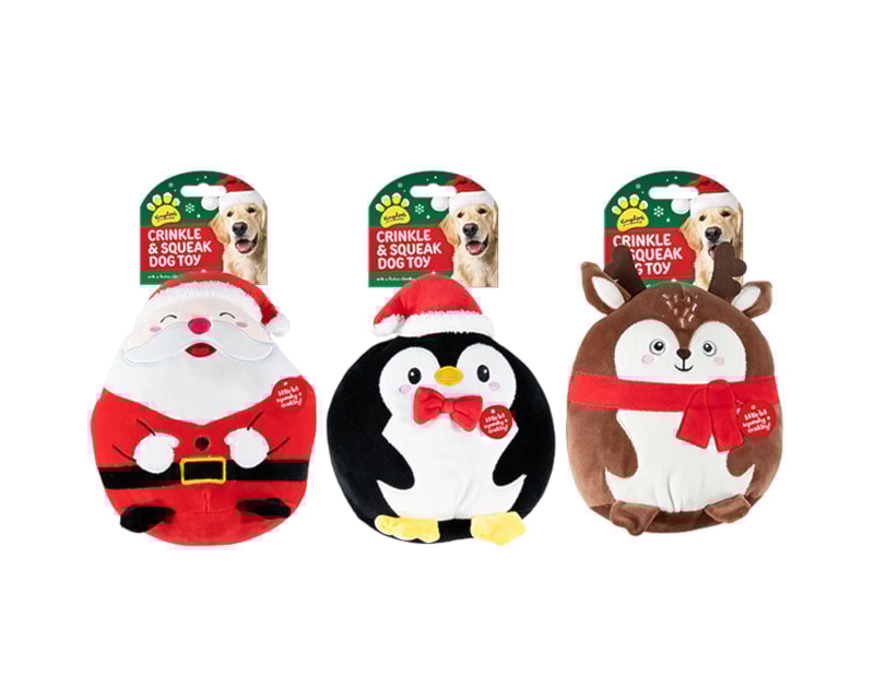 Wholesale Christmas Squishy Crinkley & Squeaky Dog Toy Wholesale Christmas Squishy Crinkley & Squeaky Dog Toy