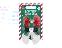 Wholesale Christmas Character Glitter Clips 3pk Wholesale Christmas Character Glitter Clips 3pk