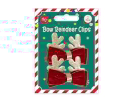 Christmas Bow Reindeer Clips 2pk Christmas Bow Reindeer Clips 2pk