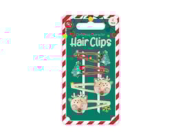 Wholesale Christmas Character Hair Clips 4pk Wholesale Christmas Character Hair Clips 4pk