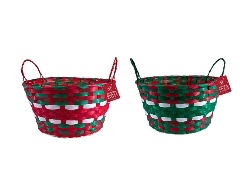 Wholesale Round Wicker Basket with Handles 30cm Wholesale Round Wicker Basket with Handles 30cm