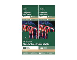 Wholesale LED Battery Operated Candy Cane Stake Lights 5pk CDU