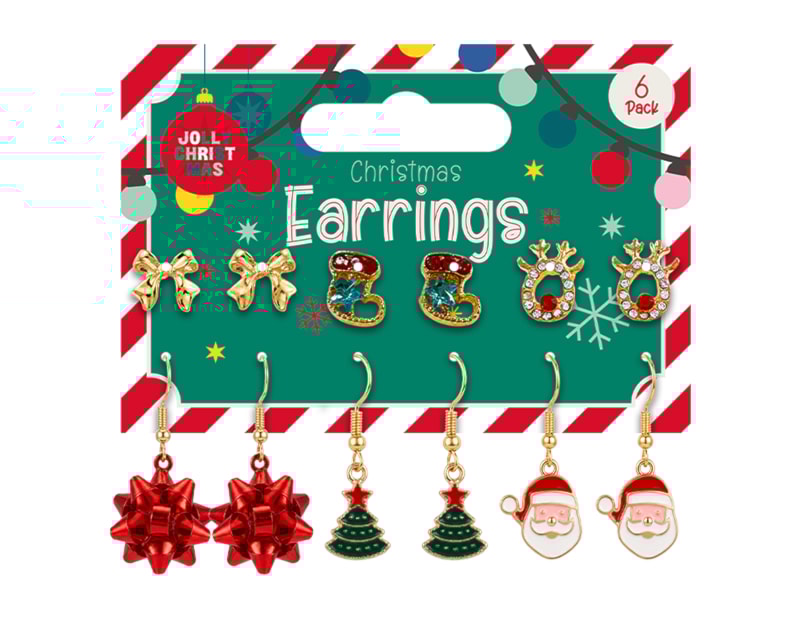 Christmas Earrings 6pk Christmas Earrings 6pk