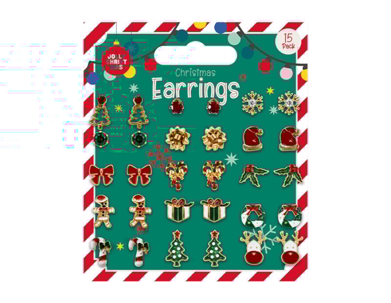 Christmas Earrings 15pk Christmas Earrings 15pk