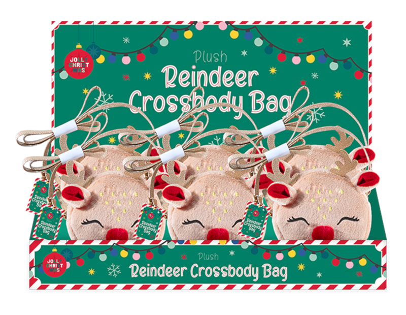 Wholesale Reindeer Plush Crossbody Bag CDU Wholesale Reindeer Plush Crossbody Bag CDU