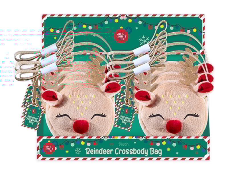 Wholesale Reindeer Plush Crossbody Bag CDU Wholesale Reindeer Plush Crossbody Bag CDU