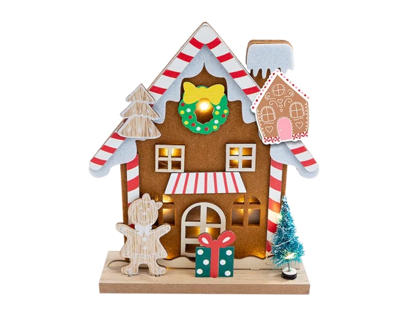 Wholesale Gingerbread Wooden Light Up House Wholesale Gingerbread Wooden Light Up House