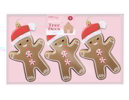 Wholesale Gingerbread Tree Decorations 3pk Wholesale Gingerbread Tree Decorations 3pk