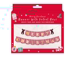 Wholesale Merry Christmas Banner with Velvet Bows Wholesale Merry Christmas Banner with Velvet Bows