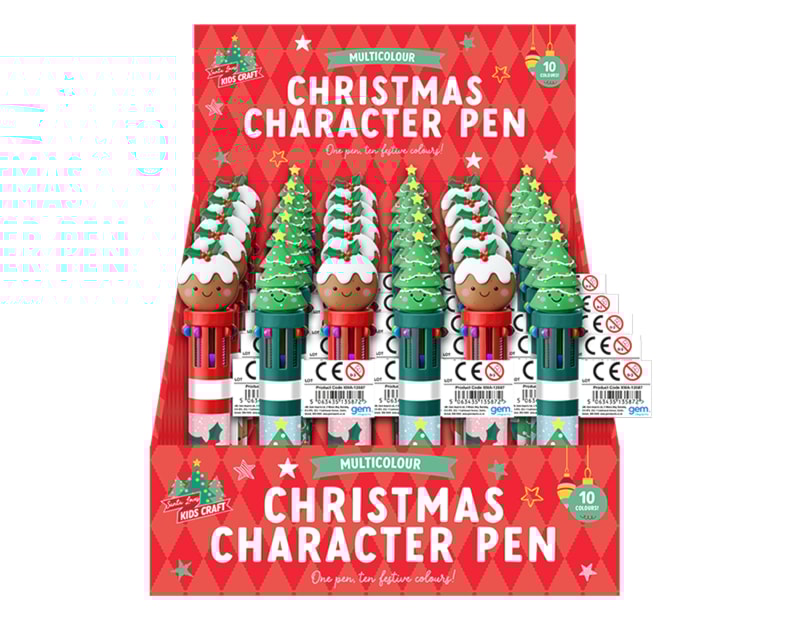 Wholesale Christmas Character 10 Colour Pen CDU Wholesale Christmas Character 10 Colour Pen CDU