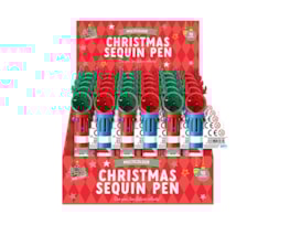 Wholesale Christmas Sequin Top 10 Colour Pen CDU