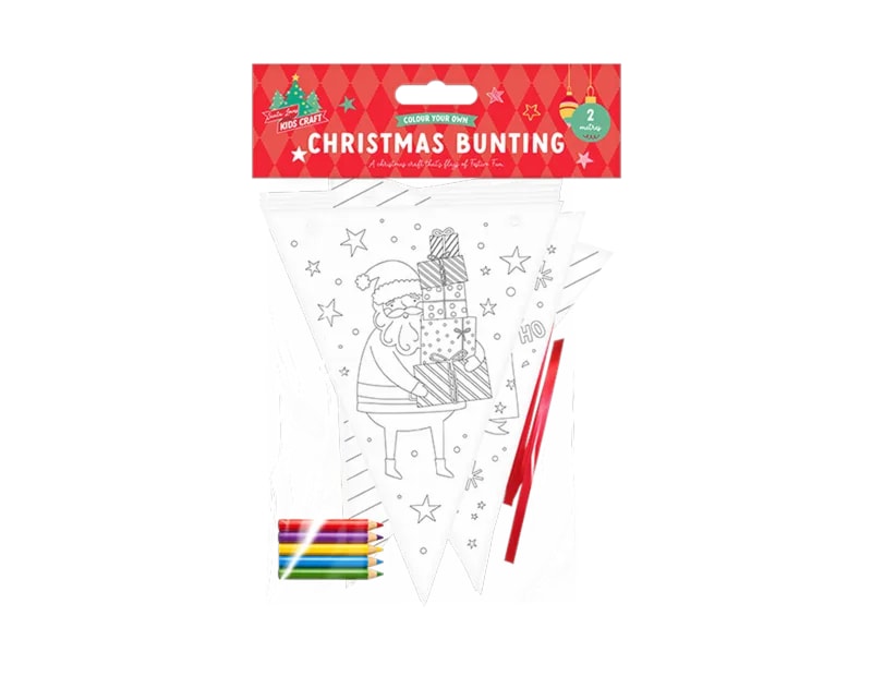 Wholesale Colour Your Own Christmas Bunting 2m Wholesale Colour Your Own Christmas Bunting 2m