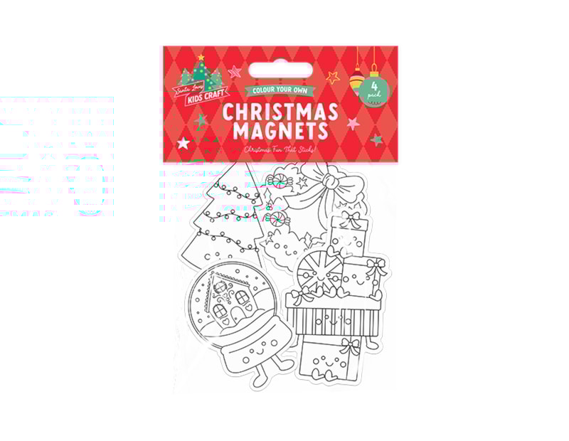 Wholesale Colour Your Own Christmas Magnets 4pk Wholesale Colour Your Own Christmas Magnets 4pk