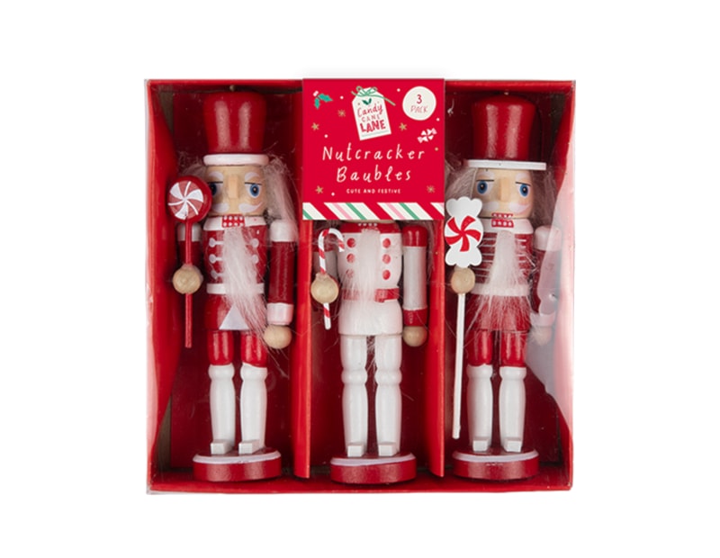Wholesale Nutcracker Baubles 3pk Wholesale Nutcracker Baubles 3pk