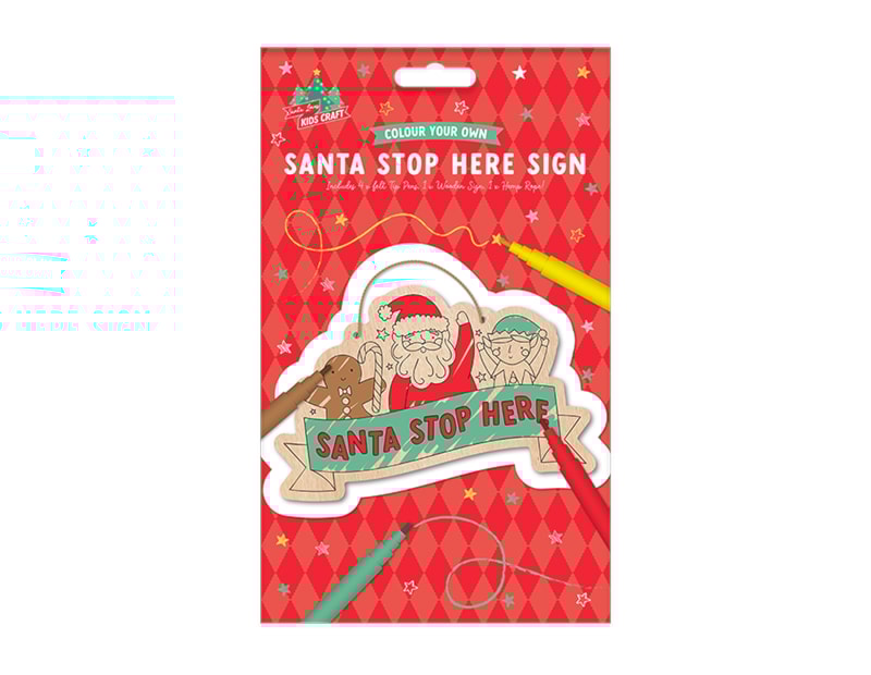 Wholesale Colour Your Own Santa Stop Here Sign Wholesale Colour Your Own Santa Stop Here Sign