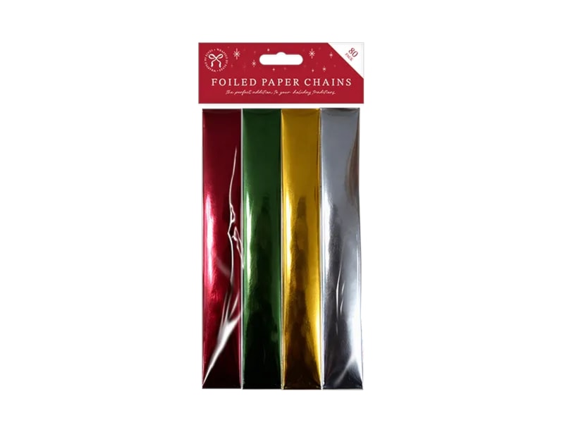Wholesale Christmas Foiled Paper Chains 80pk Wholesale Christmas Foiled Paper Chains 80pk